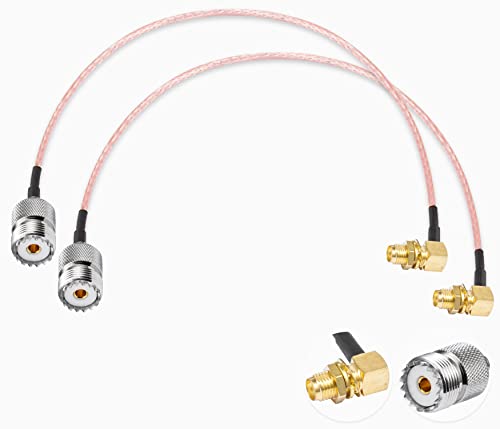 Câble coaxial SO239 vers SMA femelle coudé de 30 cm pour radio CB portable en lot de 2