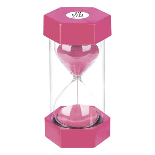 Sand Timer 30 Minute Hourglass, SuLiao Colorful Sand Watch, Lager Pink Sand Clock, Plastic Hour Glass Sandglass Timer for Kids, Games, Classroom, Kitchen, Decoration