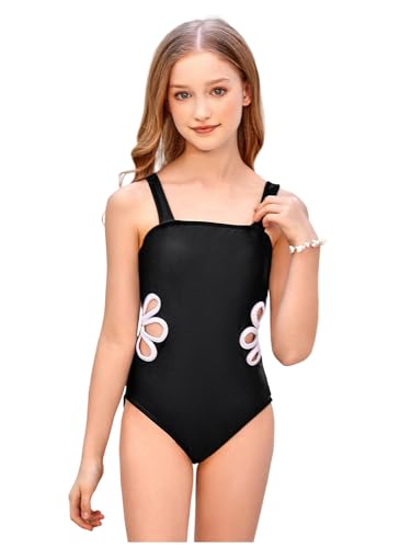Image of BEAUDRM Girl's Colorblock Cut Out One Piece Swimsuit Y2K Sleeveless Bathing Suits Swimwear Beachwear
