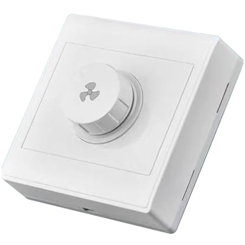 Controlador de velocidad de ventilador de techo tipo 86 montado en superficie con ajuste de 5 velocidades, control de pared fácil de usar para ventilador de techo, ajuste de 5 velocidades