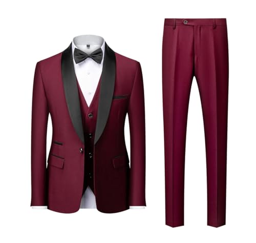 Men's Casual 2-Piece Business Suit Slim Fit Blazer Pants Fashionable Wedding Party Tuxedo4