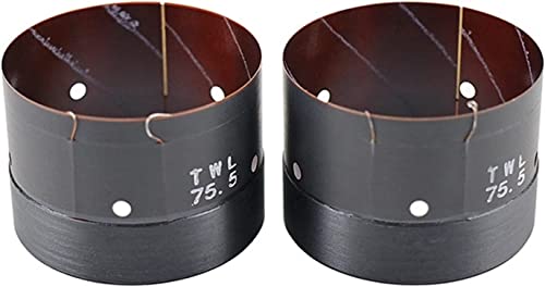 Desconocido Woofer 3D de 2 Piezas de 75,5mm, Bobina de Voz, Bobina de Fibra óptica, reparación de Alambre de Cobre, Accesorios para Altavoces de Graves de 75 núcleos, 500W-680W