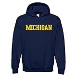 AH01 - Michigan Wolverines Basic Block Hoodie - 2X-Large - Navy