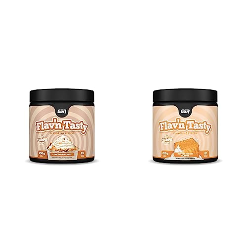 ESN Flavn Tasty, 250 g, Cinnamon Cereal, Geschmackspulver & Flavn Tasty, 250 g, Buttercookie Flavor, Geschmackspulver