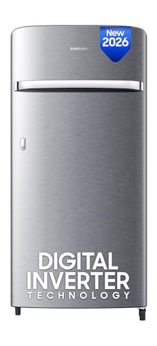 Image of Samsung 189 L, 5 Star, Digital Inverter, Direct-Cool Single Door Refrigerator (RR21H2G25S8 /HL, Silver, Elegant Inox, Single Touch Defrost, 2026 Model)