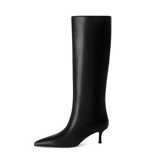 Modatope Knee High Boots Women Kitten Heels Tall Boots Pointed Toe Long Boot for Women2