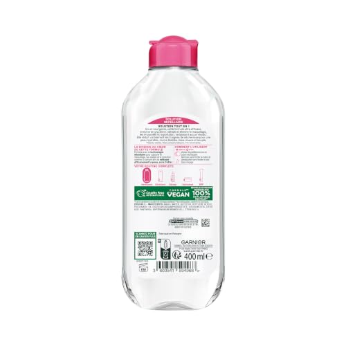 GARNIER Skin Active - Solution Micellaire Tout-En-1 - Nettoie, Démaquille & Hydrate - Micelles & Glycérine Hydrantante - Sans Parfum - Visage, Yeux, Lèvres - Peaux Sèches & Sensibles - 400 ml – vue 2