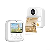 Kids für Sofortdruckkamera mit zwei Objektiven – 1080P Videoaufnahme – 6,1 cm Augenschutz-Display – 16-facher Zoom – HD-Digitalkamera für Kinder – perfekt (weiß)
