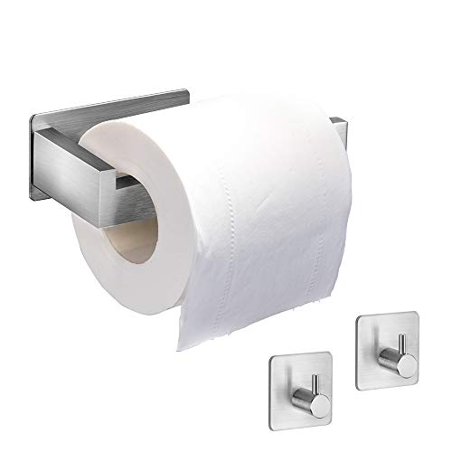 Meckily Porte-rouleau de papier toilette sans perçage, support pour rouleau de papier toilette en acier inoxydable