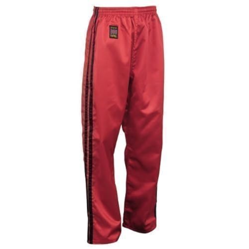 Pantalon kickboxing satin rouge Playwell anti-frottement taille 2