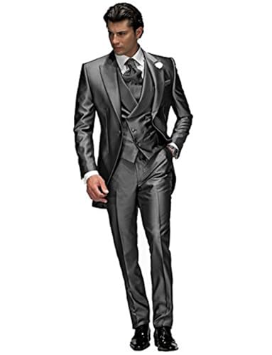 Costume pour le travail masculin trois pièces avec veste gilet pantalon coupe cintrée