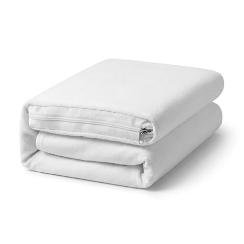 Queen Size Mattress Protector Waterproof Zippered Cover Premium Quality Encasement White