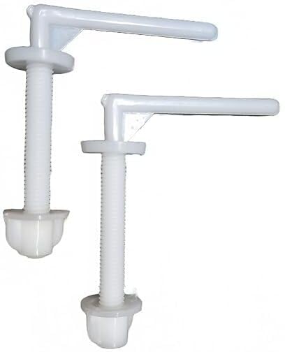 L Type Toilet Seat Cover Screw Hinges Set | Plastic Toilet Seat Lid Fixing Hinges | Durable Bathroom Replacement Hardware Accessory | Easy Installation Locking Hinge Kit | Pack of 2-image-3
