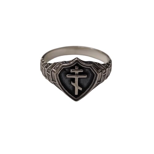 Bague homme croix orthodoxe argent massif 925 fait main cadeau