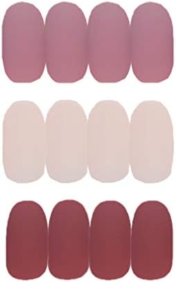 MISUD 72pcs Oval False Nails Multicolor Matte Press on Artificial Nails Manicure Salon Design Medium Length Fake Nails for Women and Girls