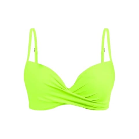 Aqua Eve Women Underwire Bikini Top Only - 2025 Push Up Swim Top Padded Bra Swimsuit, Neon Green Cover