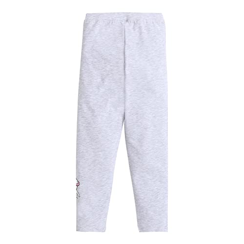 Image of Hopscotch Girls Cotton and Elastane Solid Regular Leggings in Gray Colour