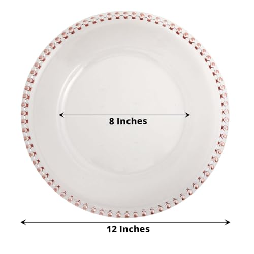 6 Platos Cargadores Acrílicos Redondos 13" Oro Rosa miniatura 6