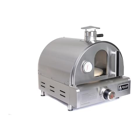 Mont Alpi MAPZ-SS 12000 BTU Multi-Fuel Countertop Table Top Stainless Steel Portable Outdoor Cooking Kitchen Backyard Propane Gas Pizza Making Baking Oven Roasting Grill - Pizza Stone Included Cover