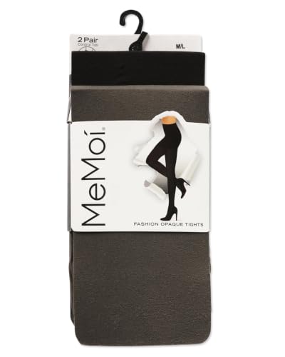 Image of MeMoi Control Top Solid Microfiber Tights 2 Pack