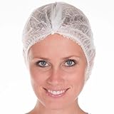 Disposable Bouffant Caps, 100 Pcs, 20 inches White Disposable Nonwoven Bouffant Caps Hair net Hair S