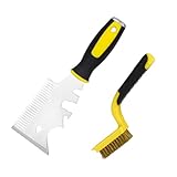 Diakey Pinselkamm-Set, 13-in-1 Farbroller-Reinigungswerkzeug + Power-Kupferdraht-Borsten, Reinigungsbürste, Edelstahl-Malerwerkzeug, robuster Schaber, Dosenöffner, 2 Stück