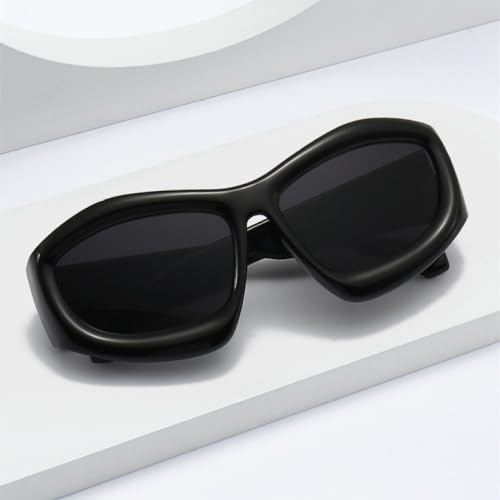 Lunettes de soleil oeil de chat au design polygone rétro et verres teintés bleu gris - 3