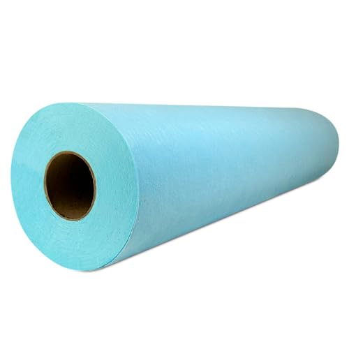 Papel Camilla Fiselina Extrasuave Precortado a 40 cm | Rollos de Papel Camilla Fabricados en Poliéster y Celulosa (Azul, 1 Rollo)