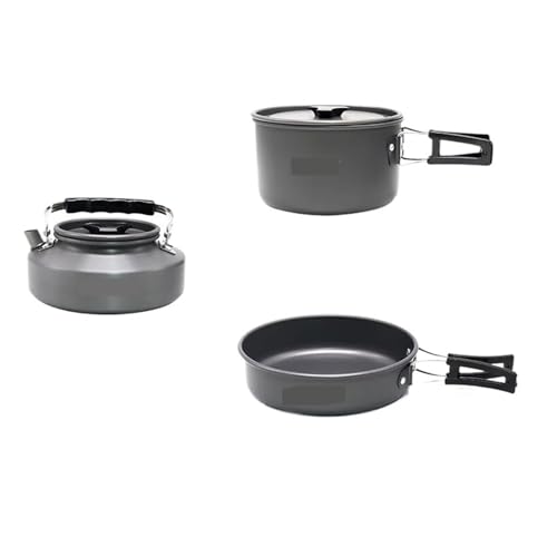 キャンプ用調理器具セット ポータブルキット アウトドア用鍋 調理用水 ケトル フライパン 食器 ハイキング ピクニック用品