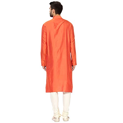Kurta Benarasi de algodón de seda magenta para hombre túnica tradicional 4