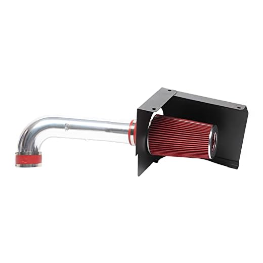 3.5'' Cold Air Intake Filters System with Heat Shield Comaptible with 07-08 Silverado/Sierra 1500 4.8/5.3/6.0L V8 Red
