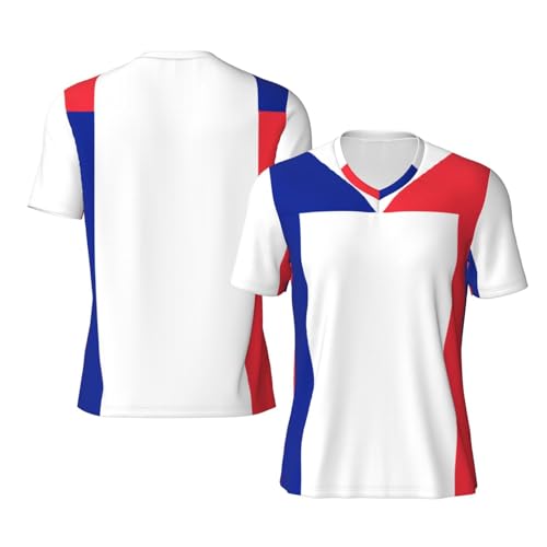 Stylish Athletic Sports Jersey France-Flag-Blue-White-Red Men's Rugby Jersey 3X-Large