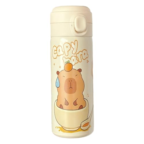 Botella de agua de Capybara con tapa de 420 ml de acero inoxidable botella de agua...
