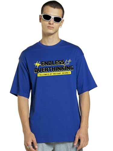 T-shirt typographie oversize homme aux finitions soignées en coton