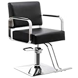 Hairdresser Barber Salon Chair,Capacity 330 Lbs - with Heavy Duty Hydraulic Pump, 360° Swivel Adjustable Spa Beauty Equipment, Hair Stylist Women Man for Barbershop,Home Hairdresser (Black)