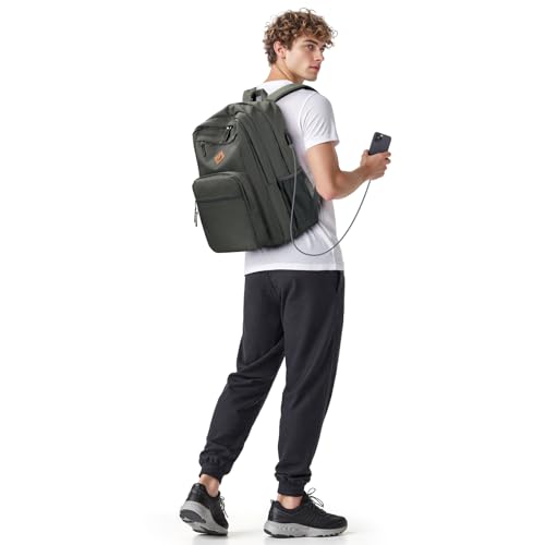 Image of ZORFIN 36L Backpack for College, and Travel: Water Resistant Bookbag with 8 Compartments - Forge Grey