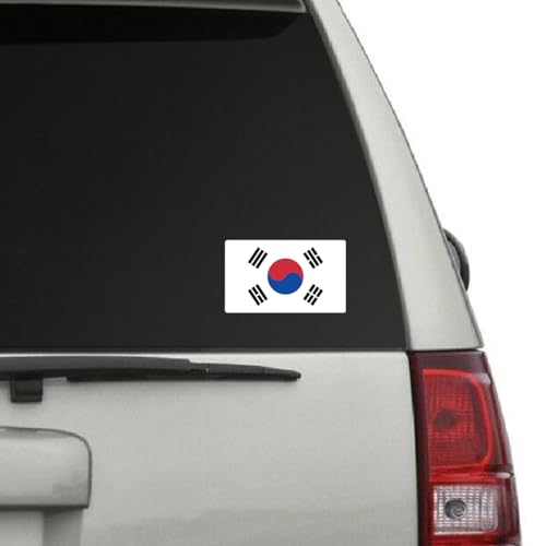 Image of World Country Flag Decal Stickers - Two Pack - for Cars Windows Bumpers Laptops Tablets Tumblers Cups Walls (South Korea)