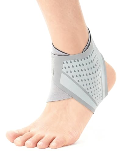 FitDA Sprunggelenkbandage, Ultradünne Knöchelbandage mit Doppeltem Klett für Sport & Alltag, Atmungsaktive Leichte Fußbandage, Einstellbares Fußgelenkstütze für Damen & Herren, Links