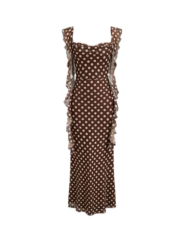 Image of CIDER Formal Dresses for Women Wedding Guest Dresses Summer Maxi Dress Sleeveless Mesh Ruffle Cocktail Dress Elegant Outfits