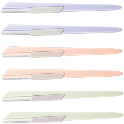 HINTRMENT 6個 不??製ポータブル眉毛カミソリ 顔用女性フェイシャルシェーバー 滑り止め設計で 旅行や外出にな軽量眉剃りツール