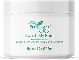 Banish My Pain Balm - Arnica Camphor & Emu Oil Concentrated Pain Relief Cream for Muscles Joints Neck Back Knees. Fast Acting Arthritis Pain & Fibromyalgia Relief Cream