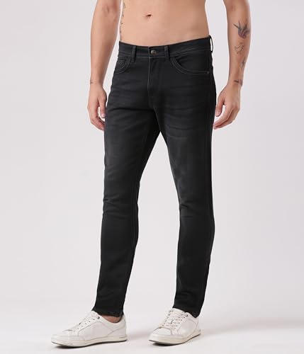 Image of TURMS Men's Cool Tech Jeans All Degree Anti Odor UV Protectant Travel Edition Mid Rise Denim Pants | Stretchable Comfort Cotton Rich