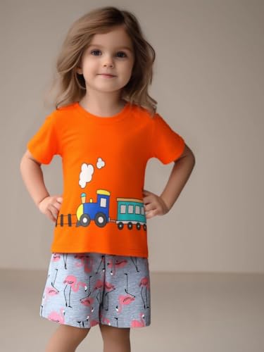 Image of AIWUHE Toddler T Shirts Cotton Summer Tshirts Boys Girls Short Sleeve Tee Tops Casual Graphic Clothes Crew Neck Shirts 2-6Y