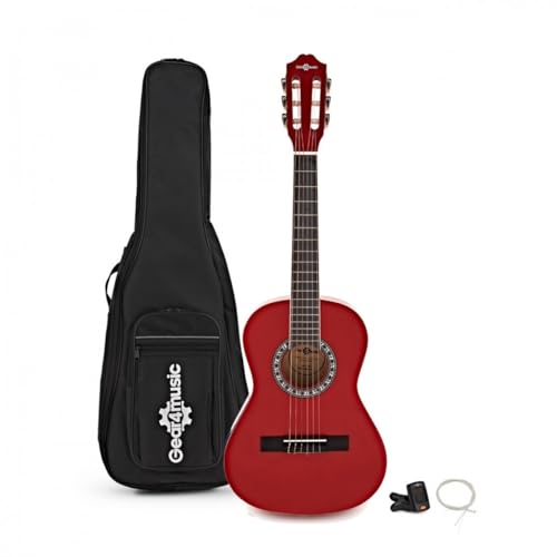 Junior 1/2 Classical Guitar Pack, Red, By Gear4Music