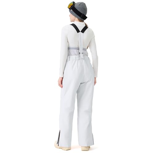 WOWULOVELY Women Men Ski Pants Snowboard Pants Insulated Winter Warm Outdoor Waterproof Baggy Loose Snow Sport Insulation(White-L) by WOWULOVELY - Image 6