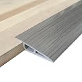 Door-Threshold-Ramps Floor-Transition-Strip 36 inch, Threshold 1/2'' ~ 3/5'', Thresholds Ramps for Doorways, Vinyl-Transition-Strip for Door/Floor (Wood grain gray)