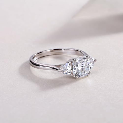 Moissanite Three-Stone Half Moon Engagement Ring | Lab Grown Diamond & Sterling Silver Ring | 925 Sterling Silver Rings For Women | Women Wedding Band | Statement Rings For Bride4