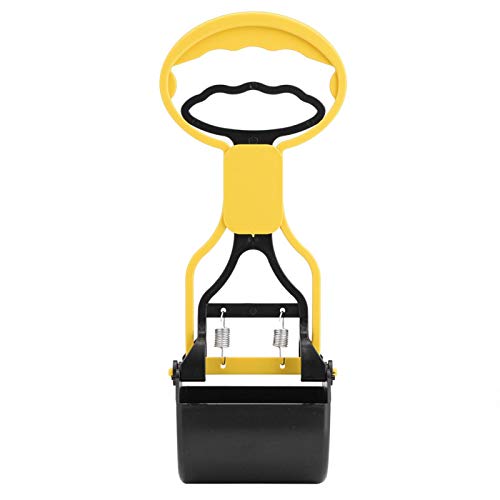 Image of Cyrank Dog Pooper Scooper, Dog Poop Scoop Dog Scooper with Long Handle for Grass Dirt Gravel Pick Up(Yellow)