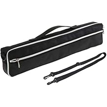 Jiayouy Lightweight 17 Hole Flute Case Cover Bag Carry Bag with Adjustable Shoulder Strap & Plush Lining Black 17.3"x 3.5"x 2.17"