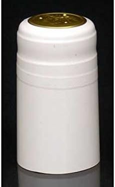 PVC Heat Shrink Capsules With Tear Tabs For Wine Bottles - 60 Count (White)